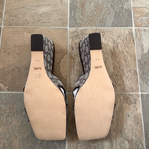 Coach Brown and Tan Wedge Sandals - Picture 6 of 6